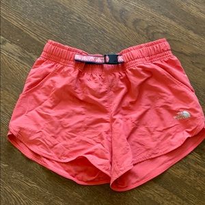 North Face peach/ pink flash dry shorts